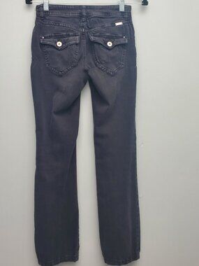 INC Washed Black Low Rise Bootcut Jeans 0P Distressed Grunge Y2K Style